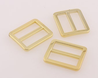 10 PCS Adjustable Buckle Flat Adjuster Slide Buckle Gold Metal Tri Glide buckle 1" belt buckles For Purse Buckles Bag Luggage Strap Buckles