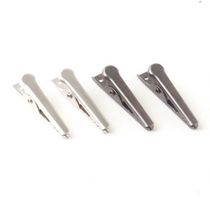 Hair Clips Bulk Blank Hairpin 33mm Silver/Gunmetal Metal Hair Clips Prong Bows Barrettes Spring Clamps Hair Accessory Blanks