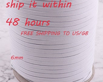 5Y elastic cord Flat Elastic Rope 6mm elastic band stretch cord white flat elastic cord black Tirm dressmaking sewing belts mask supplies