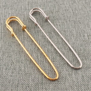 Große Sicherheitsnadeln Starke Decke Nadeln 86mm Scharfe Jumbo Pins GoldSilber Kilt Nadel Brosche Für Näh Stich Maker Strickstoff-6 Stück Bild 2