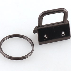 Gunmetal Key Fob Hardware 1 Inch Key Fob Hardware With Split Ring Set FOR Webbing Keychain Wristlets Making