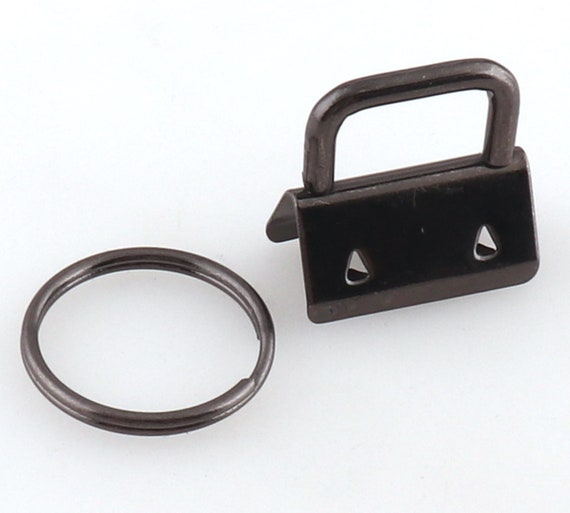 Gunmetal Key Fob Hardware 1 Inch Key Fob Hardware With Split Ring