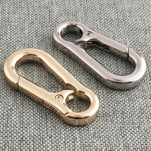 NEW!Carabiner Heavy Duty Snap Clasps Snap Hook Carabiner Spring Clasps Metal Loop Belt Hook Men&#39;s Key Chain Light gold/Silver-4pcs