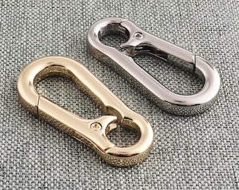 NEW!Carabiner Heavy Duty Snap Clasps Snap Hook Carabiner Spring Clasps Metal Loop Belt Hook Men&#39;s Key Chain Light gold/Silver-4pcs