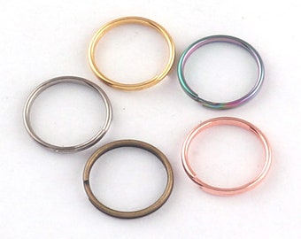12mm Regenbogen Gold Silber Rose Gold Bronze Runder Schlüsselanhänger Llaveros Verschluss Erkenntnisse Schlüsselanhänger Spaltring Überzogener Schlüsselring Für Schmuckherstellung