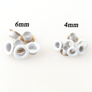 Brass Eyelets With Washer 4/6mm White Grommets For Leathercrafts Scrapbooking Curtain Shoes Repair Grommet Small Eyelet-30sets