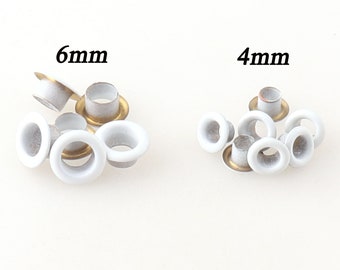 Brass Eyelets With Washer 4/6mm White Grommets For Leathercrafts Scrapbooking Curtain Shoes Repair Grommet Small Eyelet-30sets