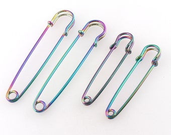 Épingles de sûreté arc-en-ciel grandes épingles à coudre pour tricoter et crocheter les fabricants de points de crochet breloques en métal épingles de sûreté-8 pièces