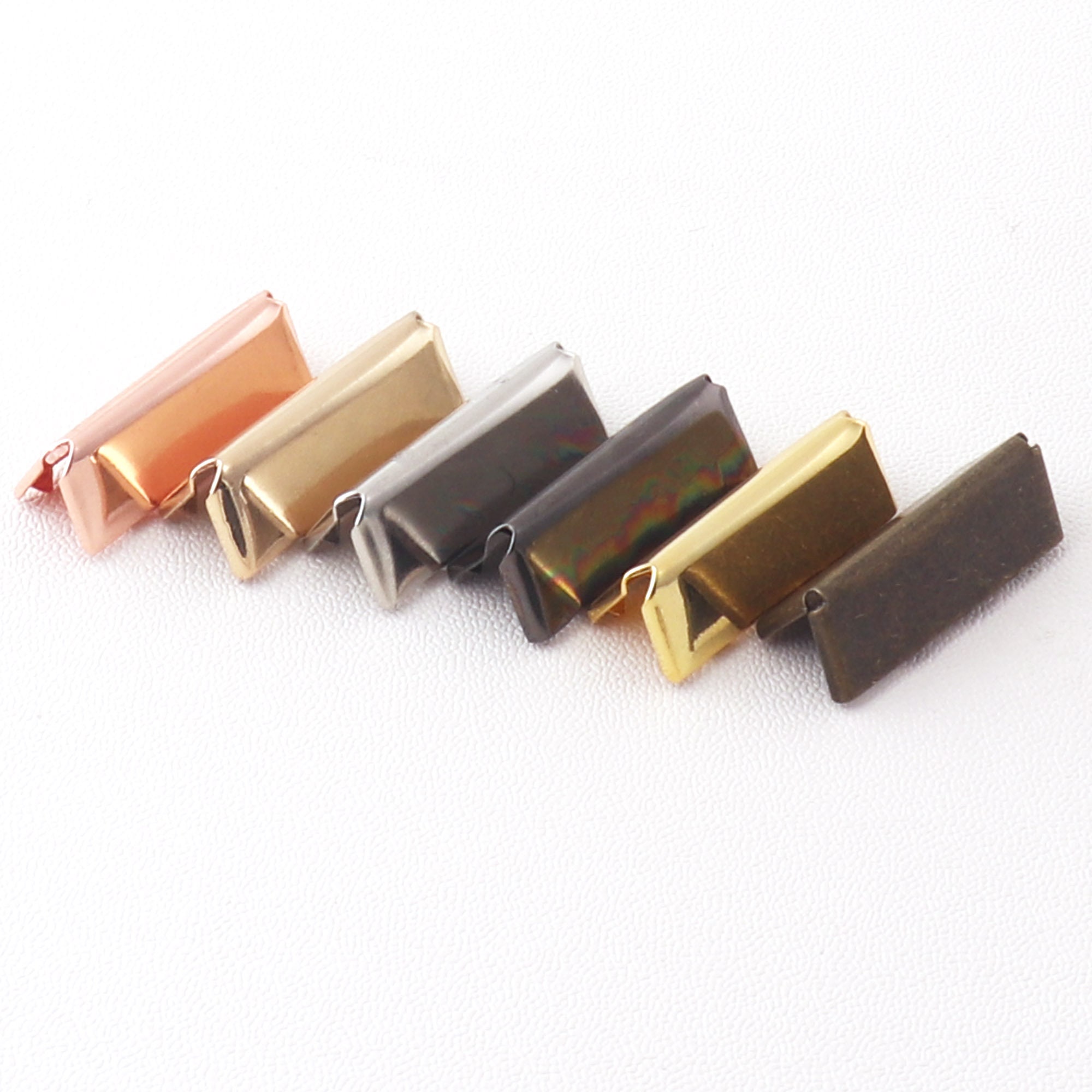 38mm 1 1/2 Inch Ribbon Clamps With or Without Loop, Artisan Series 20  Pieces in Mixed Finishes 