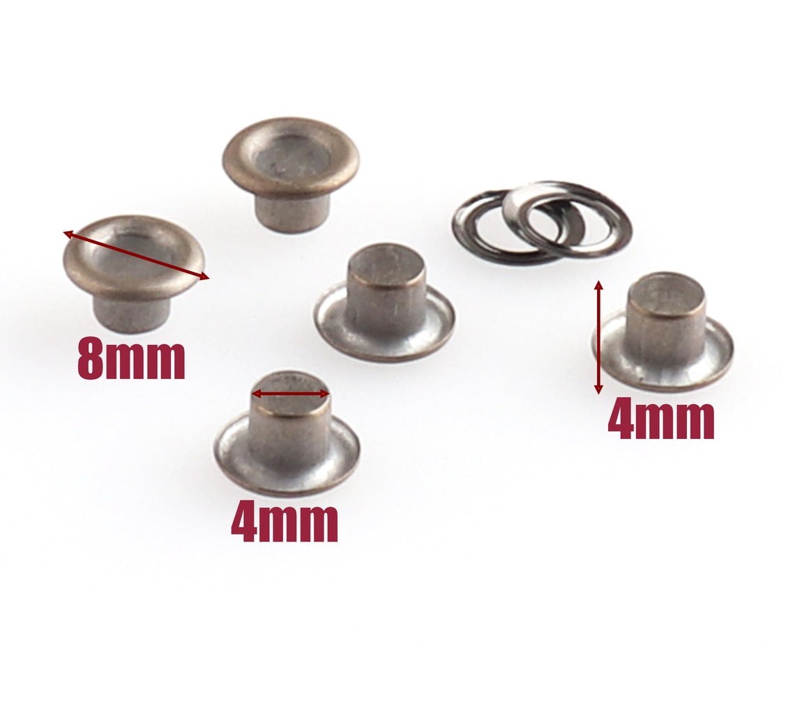 Brass Eyelets in Gray Round Small Grommets 4mm Eyelets for Etsy