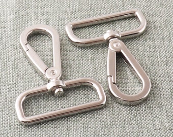 Swivel Clasp Swivel Silver Snap hook 39mm 1.5" Large Lobster Clasp Push Gate Snap Hook Spring Clasp Metal Dog Leash Hook Purse Notions-2pcs