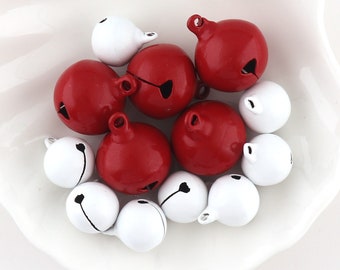 Red&White Jingle Bells Bells Charms Christmas bells for Decoration Pet Collar Bells Holiday Bells