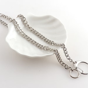 Silver Extend Chain With Spring Clasp 2 Inch Sterling Silver Extender Chain For Necalace Wallet Chain Pants Chain For Keys Replacement Chain