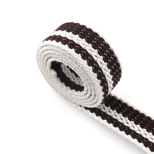 Streifen Gurtband Baumwollgurtband 1 Zoll grau weiches Gurtband gewebtes Gurtband, für Taschengurte Geldbörse Trageriemen Tote Bag Handle Gurtband, Meterware.