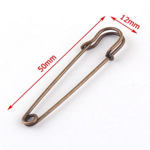 10pcs Antique Bronze Iron Kilt Pins - 70mm, Nickel Free, Great For Crafts & Kilts