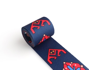 Cotton webbing-2" Colorful Webbing Chinese design heavy duty Cotton polyester Ribbon DIY Strap Garment bag Accessories