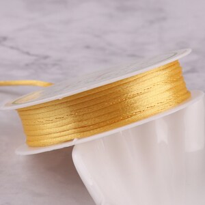 Rattail Satin Cord Silky Macrame Nylon Cord 2mm Yellow Satin String Top Quality Cord for beading Chinese knot purse teething bracelet Tassel