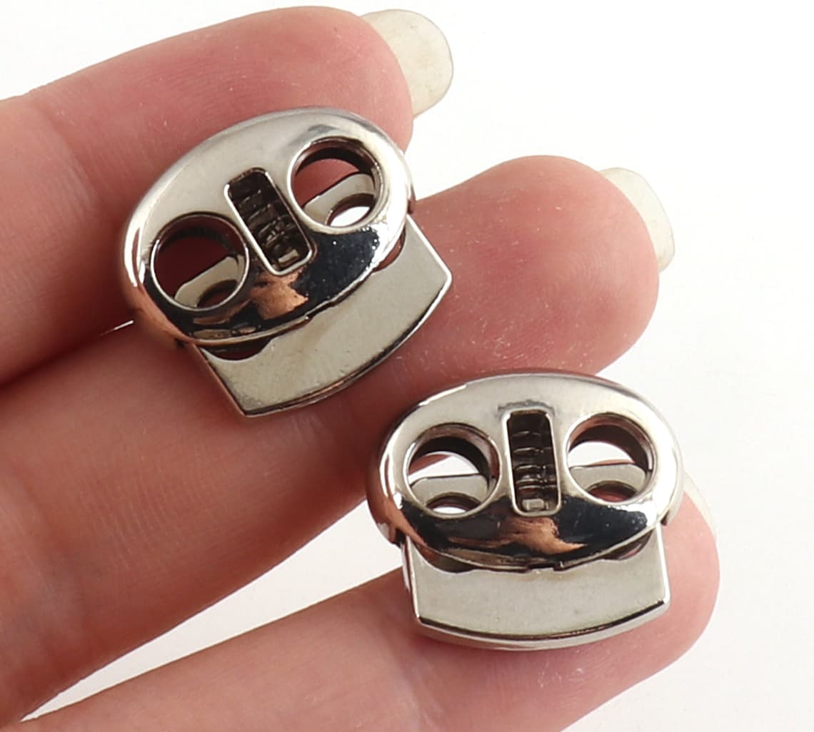 Silver Toggle Cord Stopper Double Barrel Metal Toggle Lock 5mm Etsy