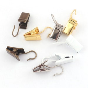 Curtain Rings with  Pinch Clips Clamp Holder for Photos Metal Hanging Hook Antique bronze/Silver/Gold/White