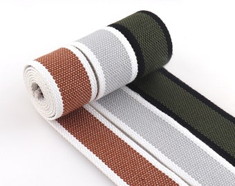 Jacquard Webbing Strong Stripey Webbing 1 1/2 Inch Woven Ribbon Cotton Polyester Webbing Belts Purse Bag Straps Handles Leash key fob