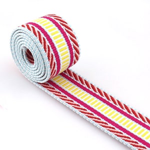 Webbing Heavy Duty Jacquard Webbing Ethnic Webbing 1 1/2 Woven Trim Border Embroidered Ribbon For Purse Strap Lanyard Clothing Accessories B