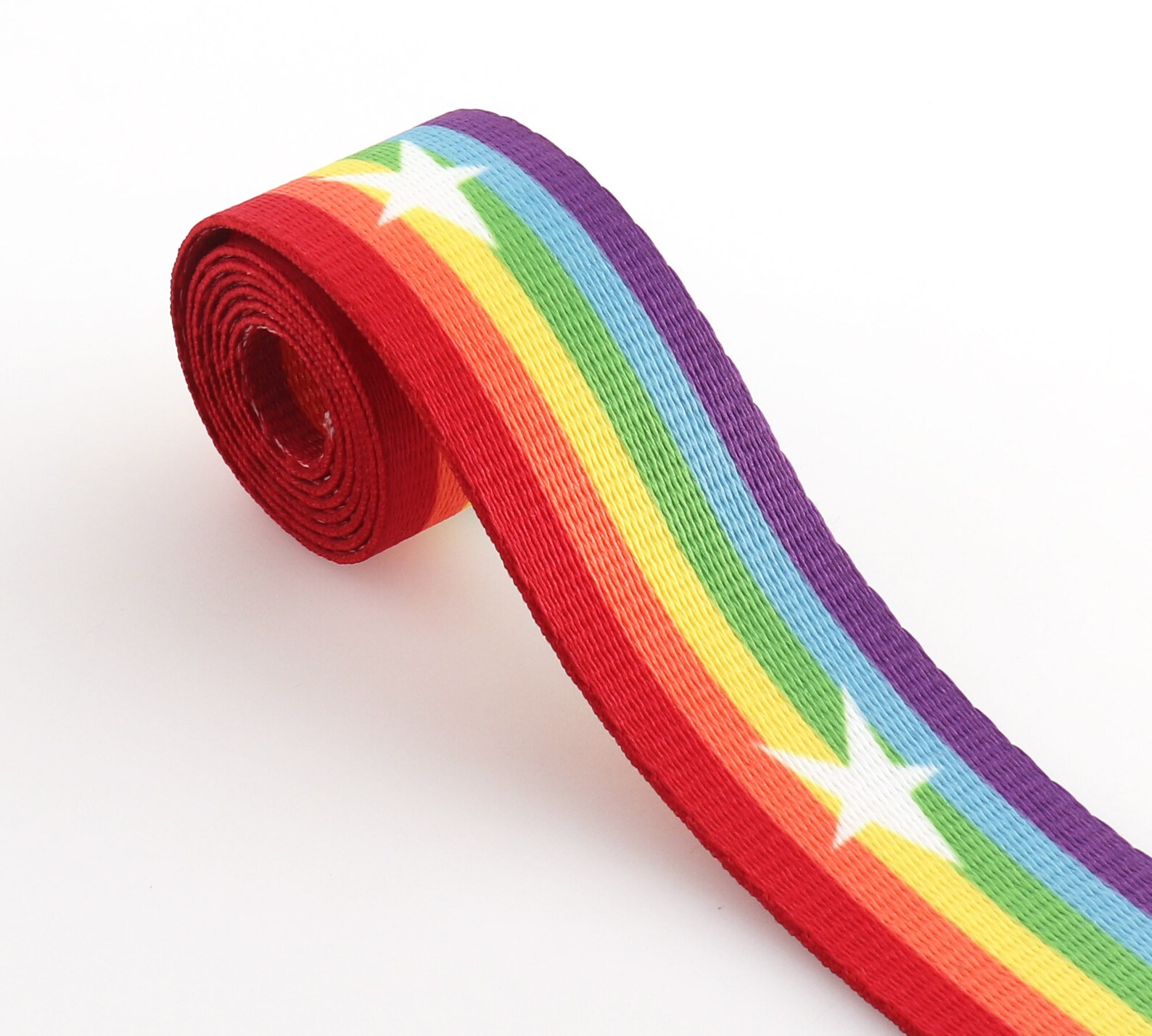 Ribbon Rainbow Stripe bing With Star 1 1/2 Inch Soft Cotton Etsy