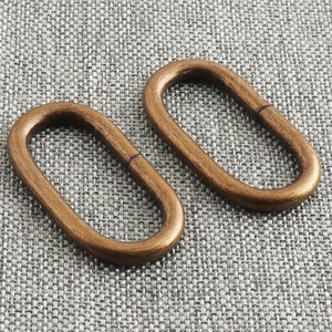 Oval Ring Antique Brass Finish Non Welded Oval Belt Buckle 33 mm Ring Webbing Handbag Clips Purse Bag Making Hardware Supplies-8pcs