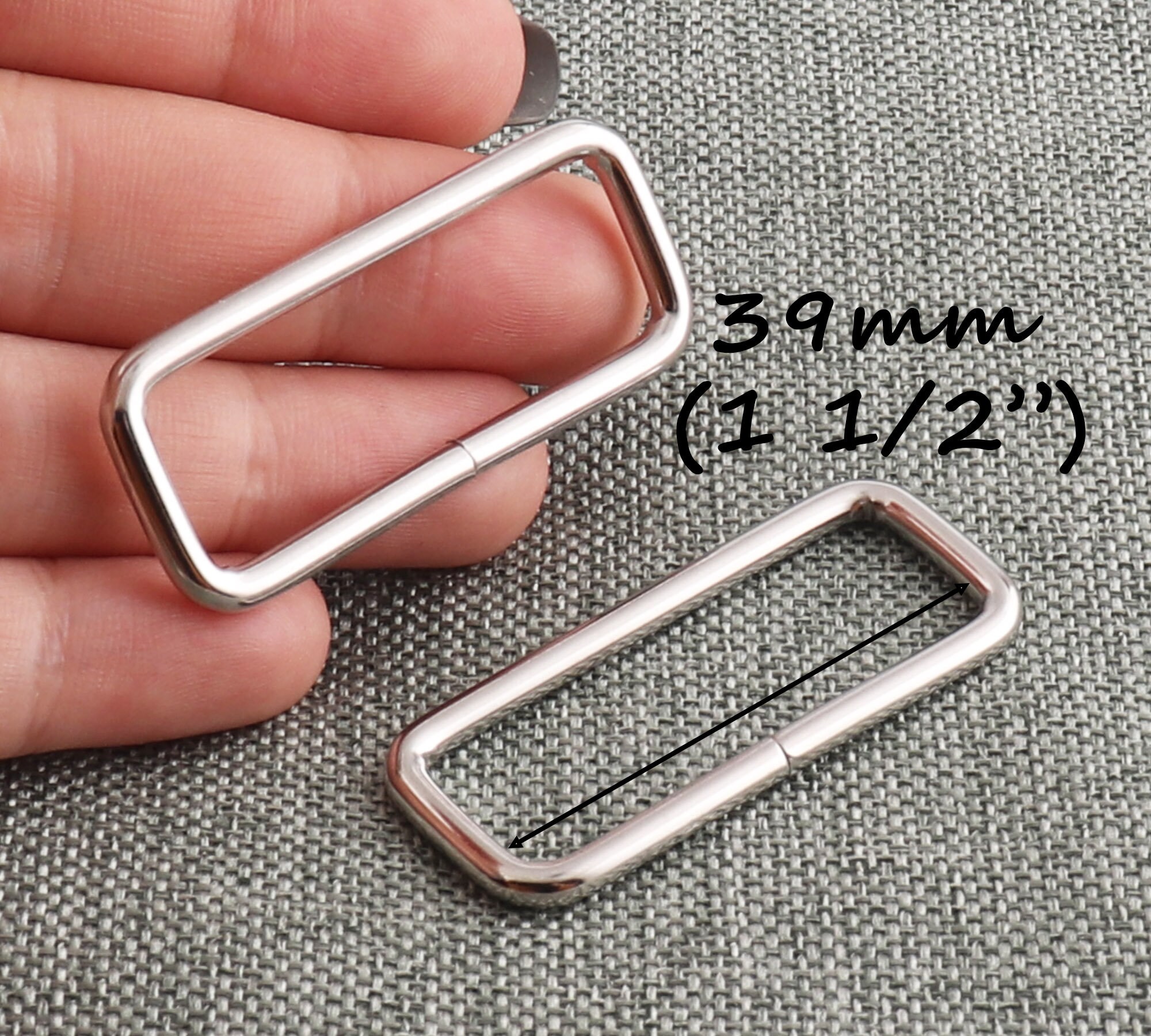 Lot De 8 Anneaux Rectangulaires En Métal Pour Sangle - 32x12.2 Mm, Fil 3mm | Pour Sac, Ceinture, Bricolage Maroquinerie