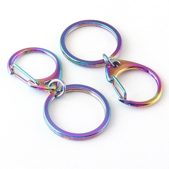 Belle Vous Mousqueton Pivotant En Metal, Porte Clé Avec Chaine Et Anneaux Brisés Ouverts (120 Pièces) - Porte Cle Mousqueton à Gâchette Pour Porte Clef, Cordons, Fabrication De Bijoux