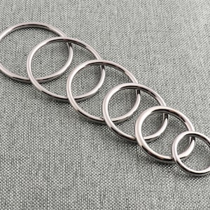 O Ring Silver 5pcs CHOOSE YOUR SIZE 19/25/30/35/38/40mm Metal O Ring Welded Leather Craft Rings Belt Buckle Purse Strap Choker Ring