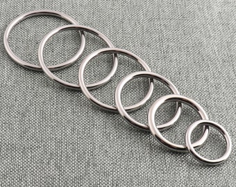 O Ring Silber 5 Stück WÄHLEN SIE IHRE GRÖßE 19/25/30/35/38/40mm Metall O Ring Geschweißt Leder Handwerk Ringe Gürtelschnalle Geldbörse Strap Choker Ring