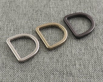 Flat D Rings Purse Loop Silver/Gunmetal/Light gold 7/8" Metal Dee Ring Findings for Belt Bag Strap Fastening Webbing Pet Collars-10pcs