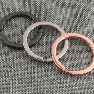Flat Split Ring Rose gold/Silver/Gunmetal 1 Inch Round Key Ring Key Chain Ring Charm Metal Connectors Jump Ring FOR Key Fob Hardware-10pcs