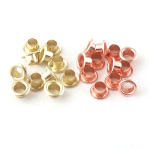 Repair Grommet 5.5mm Bead Eyelets Rose gold/Light gold Eyelet Grommet Eyelet with Washer Leather Craft Metal Hole Round Eyelets-50sets
