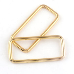 Metal Gold Rectangle Ring Strap 2 Inch Rectangular Jump Ring Bag Purse Snap Hook Loop Rings Webbing Belts Buckle-10pcs