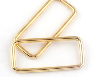 Metal Gold Rectangle Ring Strap 2 Inch Rectangular Jump Ring Bag Purse Snap Hook Loop Rings Webbing Belts Buckle-10pcs