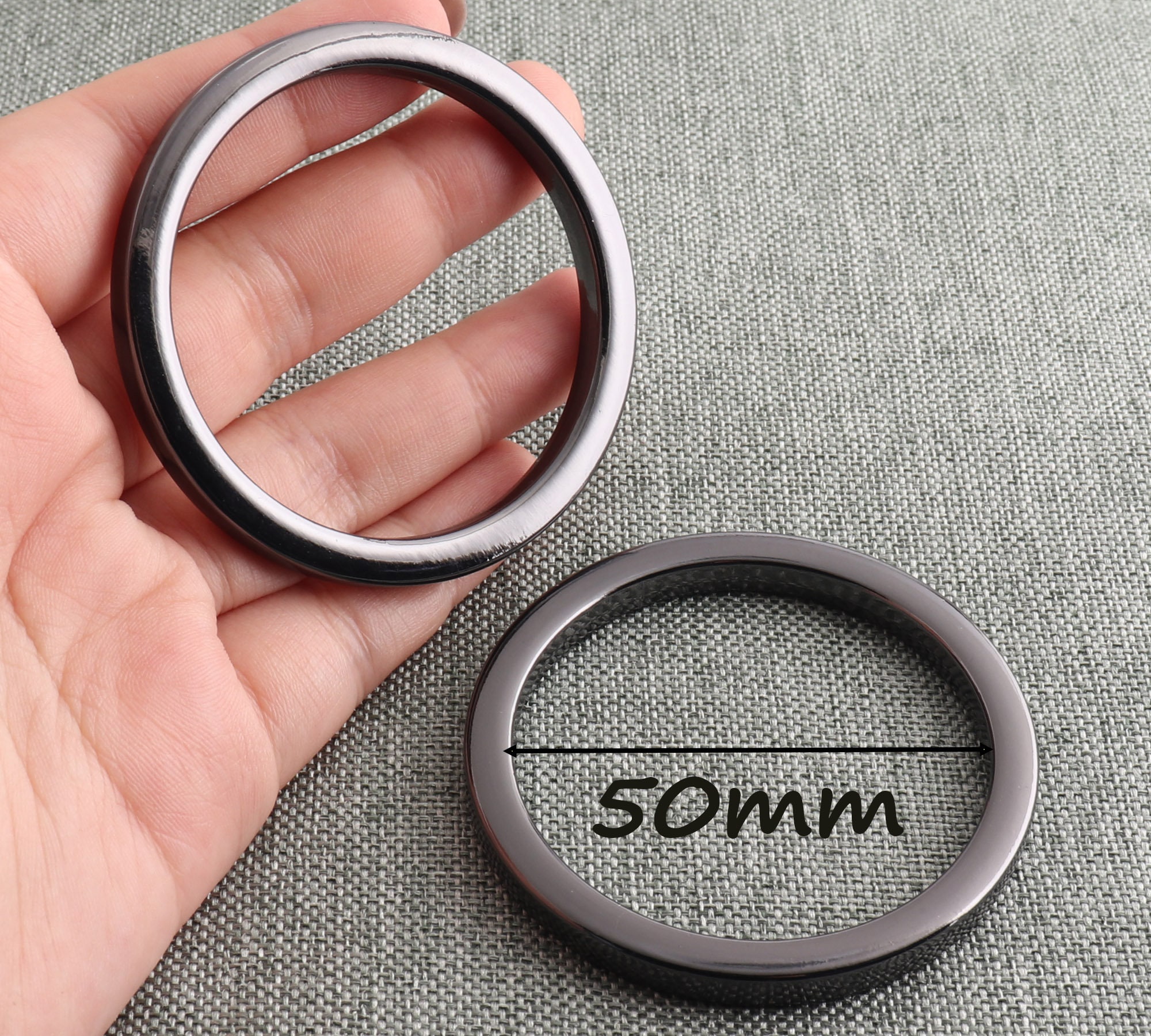 Metal O Rings, 15 Pack 20mm(0.79 inch) ID 2mm Thickness Multi-Purpose Non Welded O-Ring Buckle, Silver Tone, Size: Small