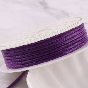 Waxed Polyester Cord High Quality Bracelet Rope Weaving String Korean Rope 2mm Purple Cord for bracelet weaving jewelry making Knotting DIY