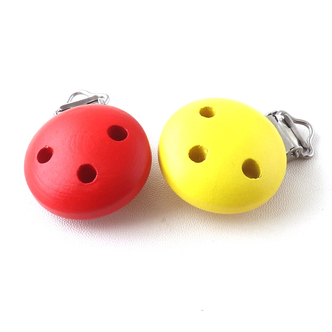 Pacifier Clip Suspender Clips 13mm Red/yellow Round Pacifier Clip for
