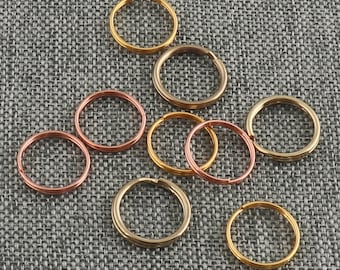 Split Ring Rose gold/Gold/Light gold 14mm Jump Ring Bulk Jump Ring Double Loop Split Rings Jewelry Findings Small Ring Connector-50pcs
