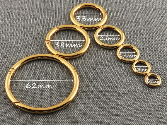30 Clip A Molla Rotondi 25 Mm (interno 17 Mm) – In Argento, Oro E Nero, Per Borse, Portachiavi, Craft E Zaini