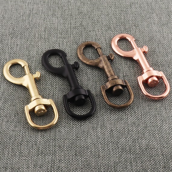 Swivel Lobster Clasps Metal Trigger Snap Hooks 5/8'' Double Ended Bolt Snap  Clip Swivel Clasp for Lanyard Keychain Dog Leash Hardware-2pcs 