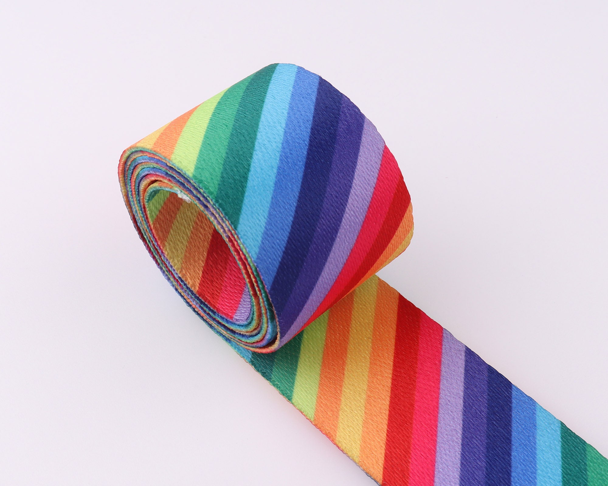 Rainbow Webbing Striped 50mm Soft Webbing 2 Inch Ribbon for Dog