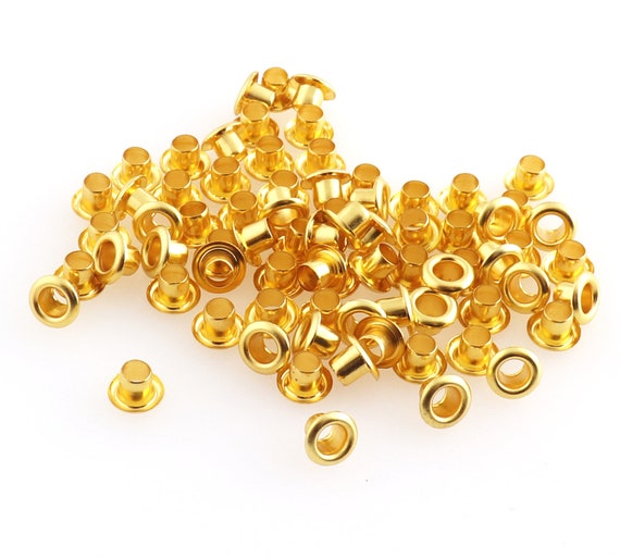 Mini Eyelets Gold 3mm Inner Metal Eyelets Grommets FOR Bead Cores Clothing  Leather Crafts Paper Label Doll Sewing Craft Supply-50/500pcs 