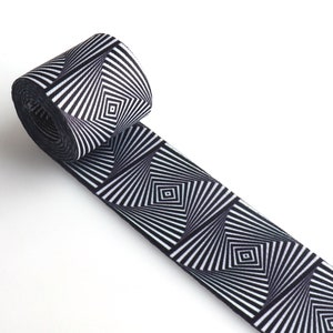 1 1/2 &quot;Gurtband Schwarzes weiches Gurtband mit geometrischem Muster Baumwollgurtband FÜR Hundeleinen Handtaschengurt-Gürtelpolsterung-Gurtband Großbestand
