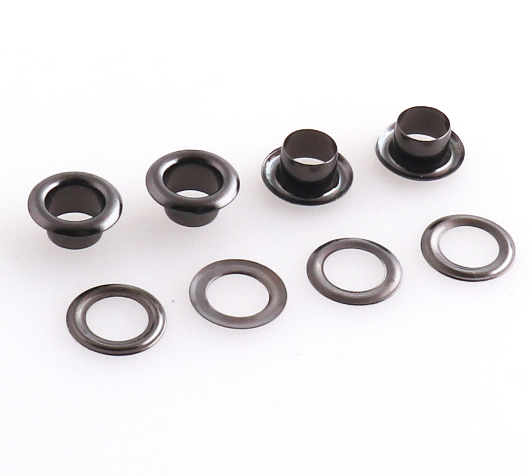 Grommet 6mm Eyelet WITH Washer Gunmetal Chrome Plated Eyelets Leather Craft  Bag Shoes Belt Cap Clothing Repair-30sets 