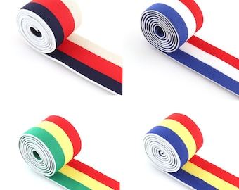 Wide Colorful Elastic Webbing 3yards 1 1/2" Rainbow Striped Elastic Band Comfortable Sewing Elastic Stretchy Tape Clothing Accessories