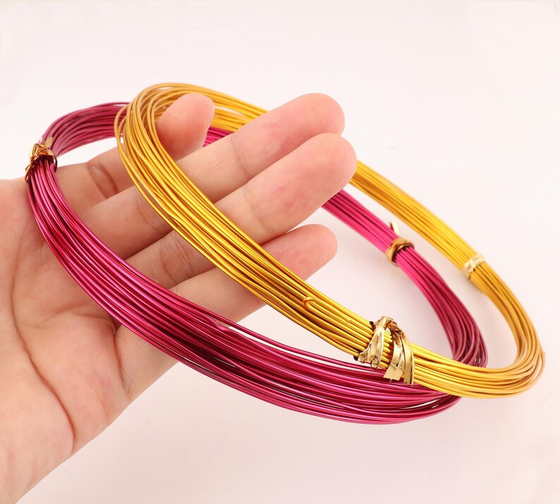 18 Gauge Aluminum Wire 1.0 mm Gold Fuchsia color Beading Jewelry Making Cord Wire 306090120 Ft