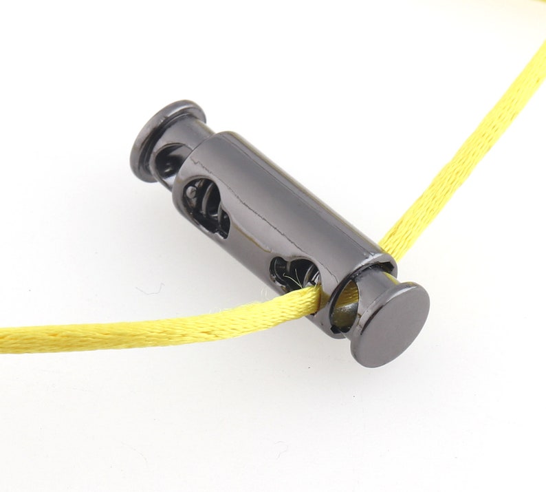 Round Cord Lock String Adjuster Buckle Cord Stopper Gun Black Etsy