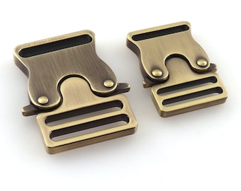 Metal Quick Side Release Buckle Antique Bronze Quality Webbing Bag Clip 1